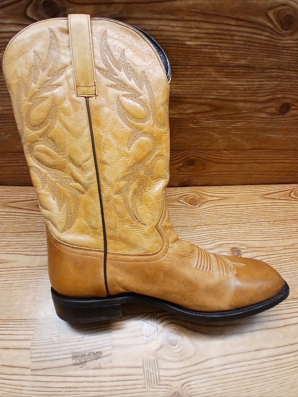 Masterson Genuine Leather Tan Men's Western Pull-On Cowboy Boots US Size 13